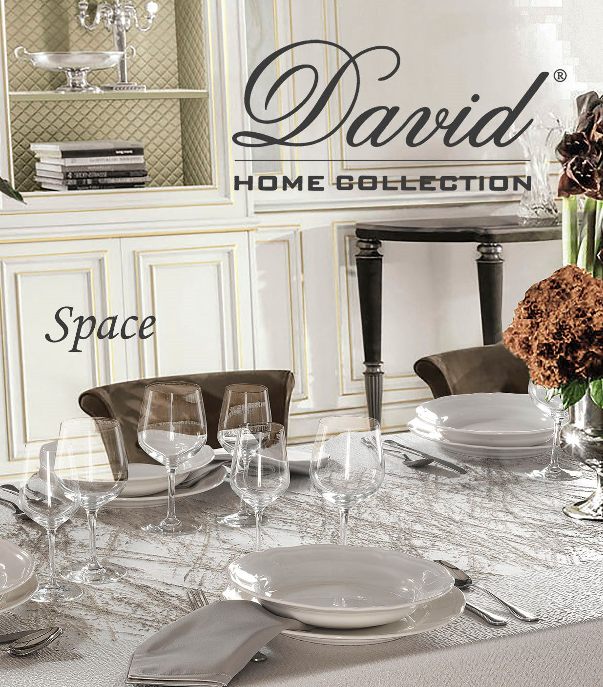 TOVAGLIA DA TAVOLA SPACETOVAGLIA DA TAVOLA  ESSENZA by David Home il Corredo Lamezia Terme Catanzaro  tovaglie da tavola eleganti Calabria Spose prime nozze e arredi di lusso tovaglia da 6 12 18 24  con e senza tovaglioli Pizzi Merletti Rasi Rasoni